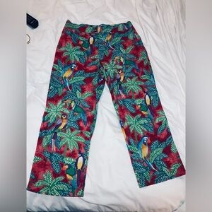 Sunday Brunch tropical print cotton capris- M